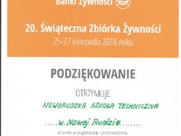 Zbi�rka �ywno�ci w �cinawce �redniej